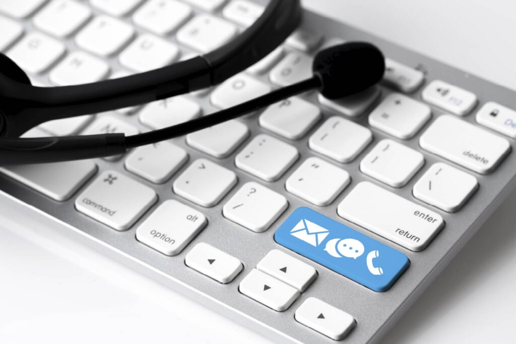 keyboard with a headset